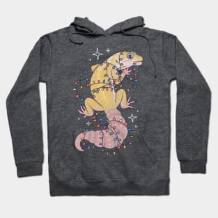 Leopard Gecko and Holiday Lights Hoodie